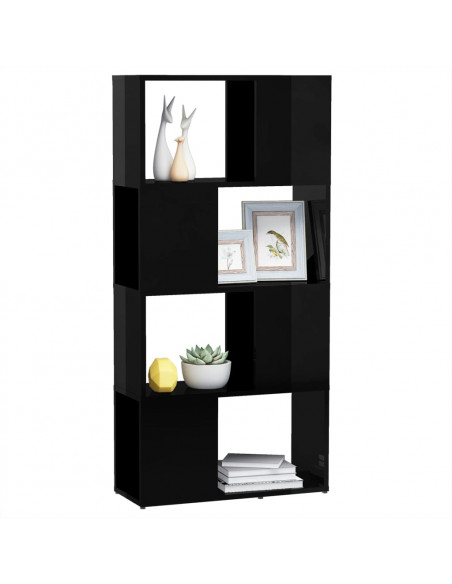Libreria/Divisorio Nero Lucido 60x24x124,5 cm