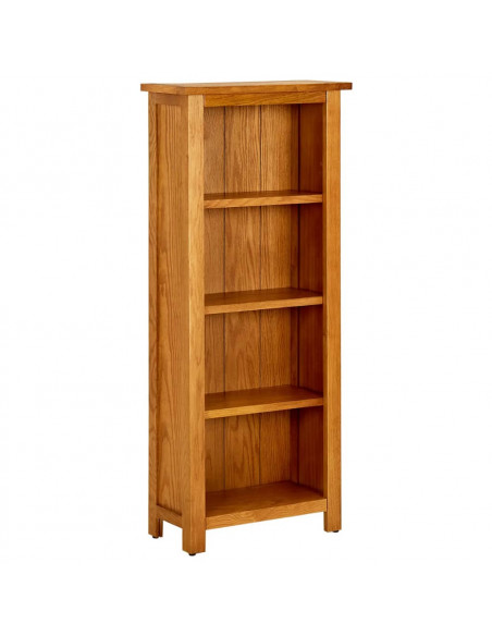 Libreria a 4 Ripiani 45x22x110 cm in Legno Massello di Rovere