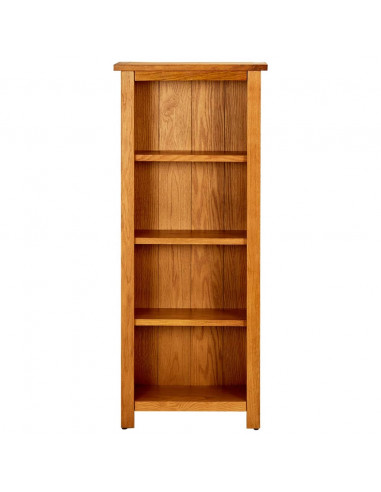 Libreria a 4 Ripiani 45x22x110 cm in Legno Massello di Rovere