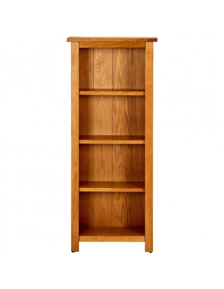 Libreria a 4 Ripiani 45x22x110 cm in Legno Massello di Rovere
