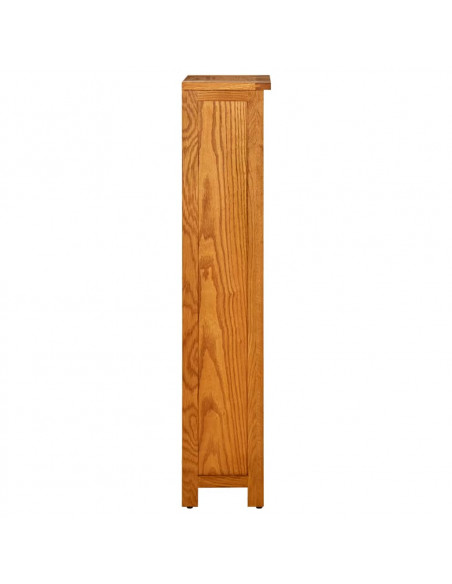 Libreria a 4 Ripiani 45x22x110 cm in Legno Massello di Rovere