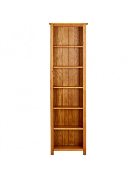 Libreria a 6 Ripiani 52x22x180 cm in Legno Massello di Rovere