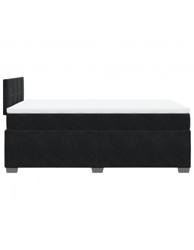 Giroletto a Molle con Materasso Nero 120x190 cm in Velluto