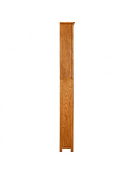 Libreria a 7 Ripiani 60x22x200 cm in Legno Massello di Rovere
