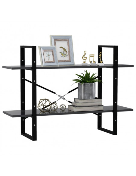 Libreria a 2 Ripiani Grigia 100x30x70 cm in Legno Multistrato