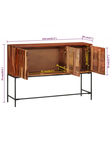 Credenza 110x28x76 cm in Legno Massello di Acacia
