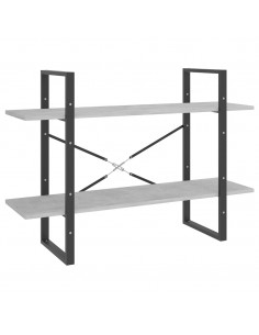 Libreria 2 Ripiani Grigio Cemento 100x30x70cm Legno Multistrato 2