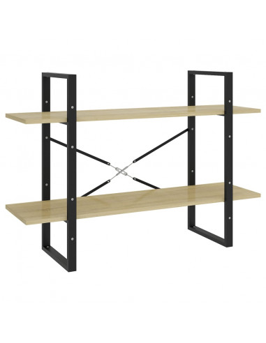 Libreria 2 Ripiani Rovere Sonoma 100x30x70 cm Legno Multistrato