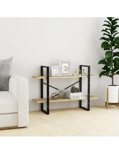 Libreria 2 Ripiani Rovere Sonoma 100x30x70 cm Legno Multistrato