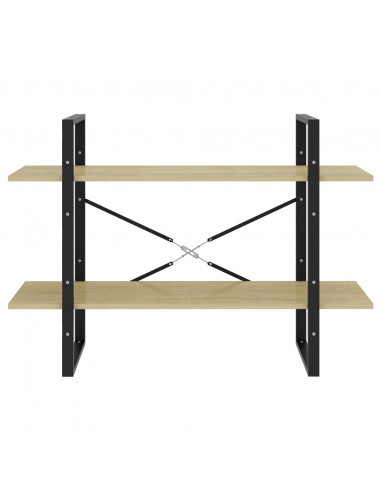 Libreria 2 Ripiani Rovere Sonoma 100x30x70 cm Legno Multistrato