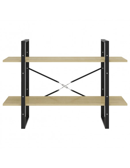 Libreria 2 Ripiani Rovere Sonoma 100x30x70 cm Legno Multistrato