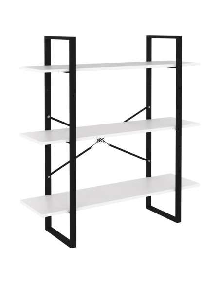 Libreria a 5 Ripiani Bianca 100x30x175 cm in Legno Multistrato