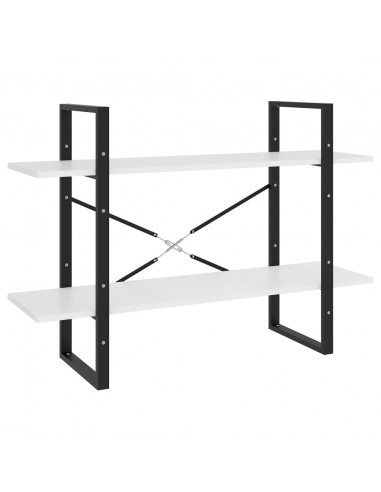 Libreria a 5 Ripiani Bianca 100x30x175 cm in Legno Multistrato