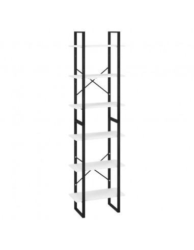 Scaffale Portaoggetti Bianco 60x30x210 cm in Legno Multistrato