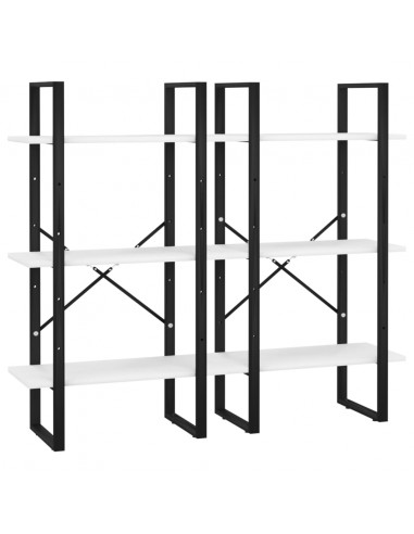 Scaffale Portaoggetti Bianco 60x30x210 cm in Legno Multistrato