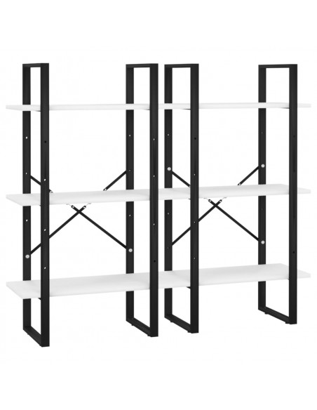 Scaffale Portaoggetti Bianco 60x30x210 cm in Legno Multistrato