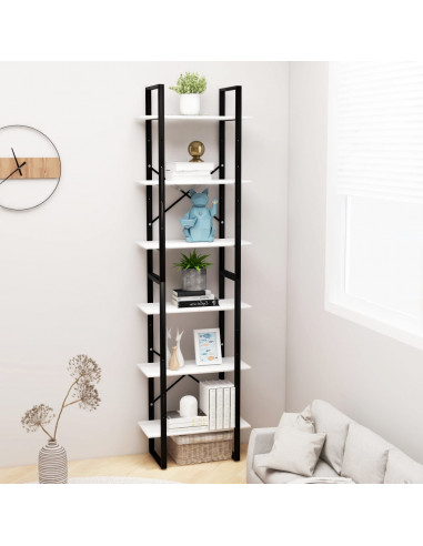 Scaffale Portaoggetti Bianco 60x30x210 cm in Legno Multistrato