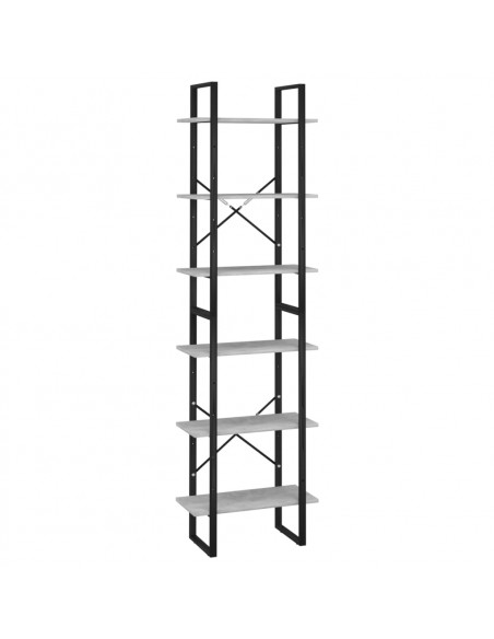Scaffale Grigio Cemento 60x30x210 cm in Legno Multistrato