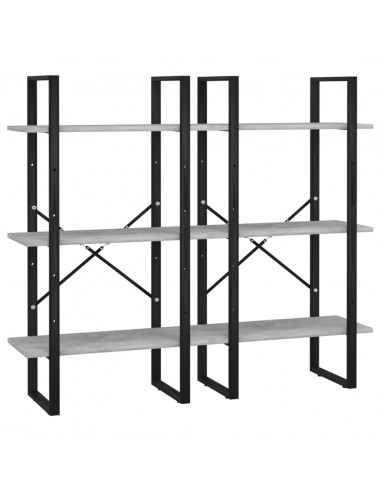 Scaffale Grigio Cemento 60x30x210 cm in Legno Multistrato