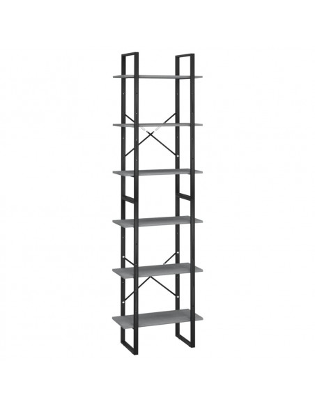 Scaffale Grigio 60x30x210 cm in Legno Massello di Pino