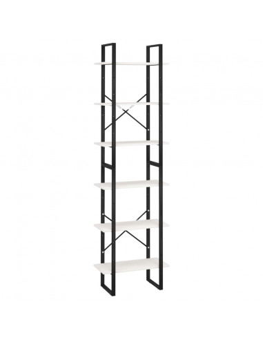 Scaffale Bianco 60x30x210 cm in Legno Massello di Pino