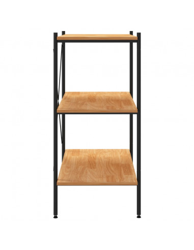 Scaffale con 3 Mensole Nero e Rovere 80x40x92 cm