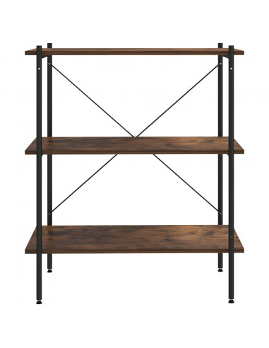 Scaffale con 3 Mensole Nero e Naturale 80x40x92 cm