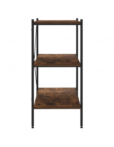 Scaffale con 3 Mensole Nero e Naturale 80x40x92 cm