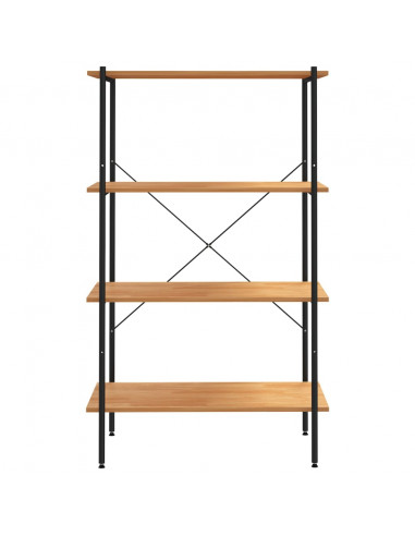 Scaffale con 4 Mensole Nero e Rovere 80x40x130 cm