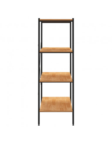 Scaffale con 4 Mensole Nero e Rovere 80x40x130 cm