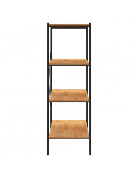 Scaffale con 4 Mensole Nero e Rovere 80x40x130 cm