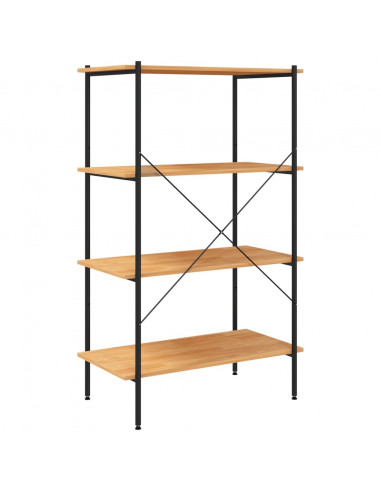 Scaffale con 4 Mensole Nero e Rovere 80x40x130 cm