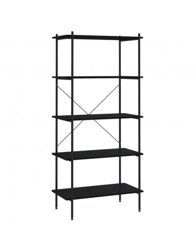 Scaffale con 5 Mensole Nero 80x40x163 cm
