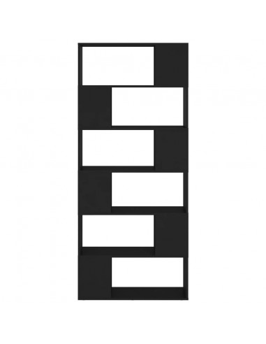 Libreria/Divisorio Nero 80x24x186 cm in Truciolato