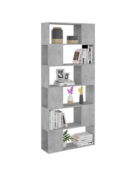 Libreria/Divisorio Grigio Cemento 80x24x186 cm in Truciolato