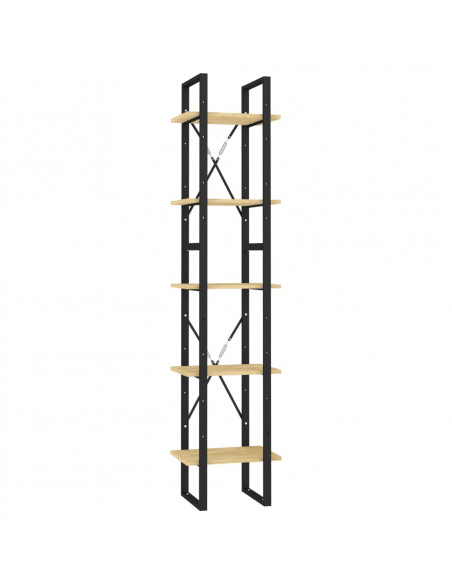 Libreria a 5 Ripiani Marrone 40x30x175 cm in Legno di Pino