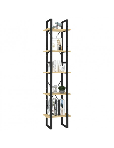 Libreria a 5 Ripiani Marrone 40x30x175 cm in Legno di Pino