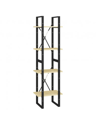 Libreria a 4 Ripiani 40x30x140 cm in Legno Massello di Pino