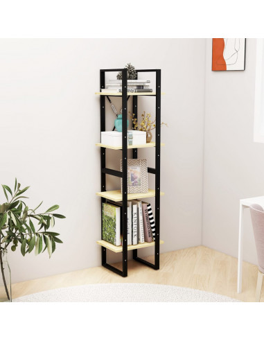 Libreria a 4 Ripiani 40x30x140 cm in Legno Massello di Pino