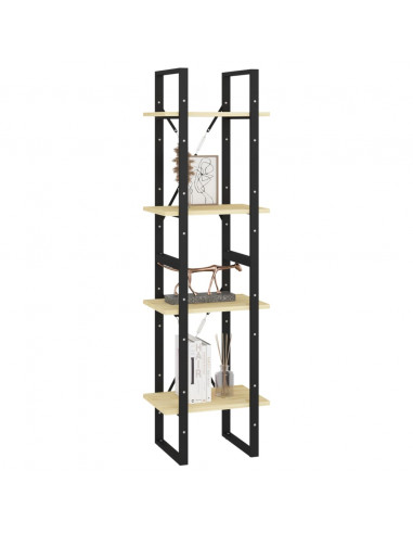 Libreria a 4 Ripiani 40x30x140 cm in Legno Massello di Pino