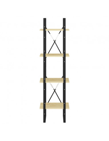 Libreria a 4 Ripiani 40x30x140 cm in Legno Massello di Pino