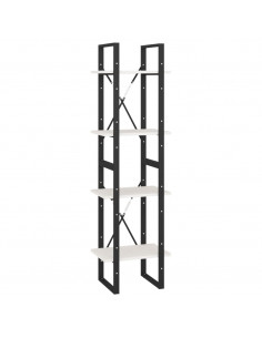 Libreria a 4 Ripiani Bianca 40x30x140 cm in Massello di Pino 2