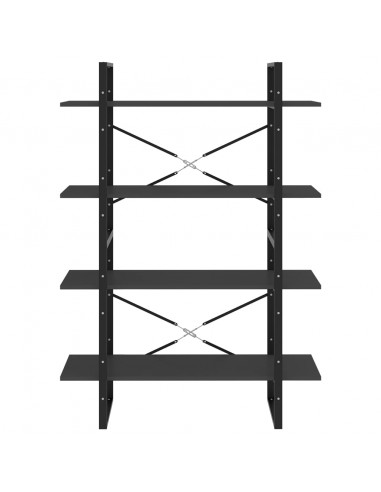 Libreria a 4 Ripiani Grigia 100x30x140 cm in Legno Multistrato