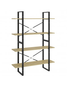 Libreria 4 Ripiani Rovere Sonoma 100x30x140cm Legno Multistrato 2