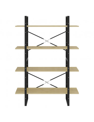Libreria 4 Ripiani Rovere Sonoma 100x30x140cm Legno Multistrato
