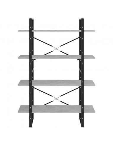 Libreria 4Ripiani Grigio Cemento 100x30x140cm Legno Multistrato