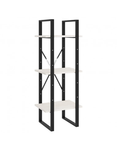 Libreria a 5 Ripiani Bianca 40x30x175 cm in Legno di Pino