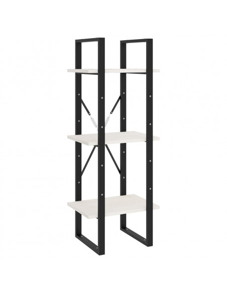 Libreria a 5 Ripiani Bianca 40x30x175 cm in Legno di Pino