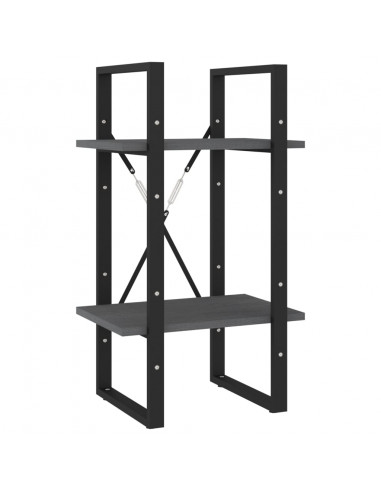 Libreria a 5 Ripiani Grigia 40x30x175 cm in Legno di Pino