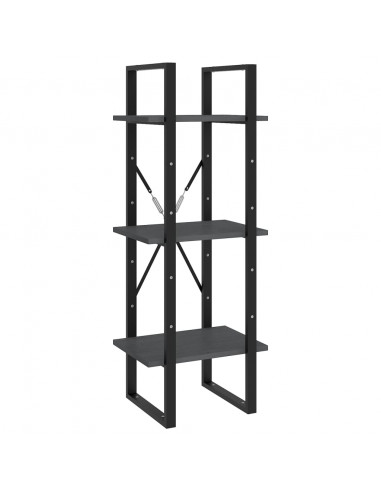 Libreria a 5 Ripiani Grigia 40x30x175 cm in Legno di Pino